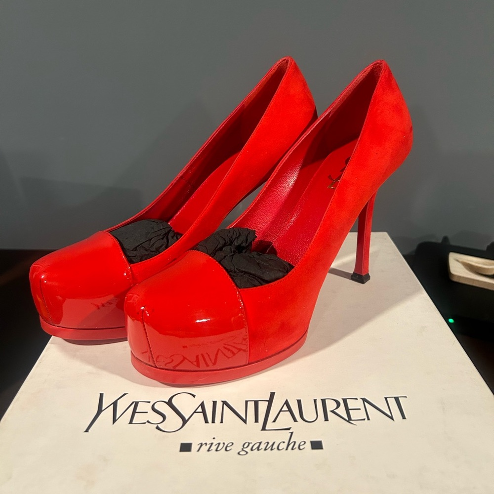 Yves Saint Laurent Vibrant Red Heels